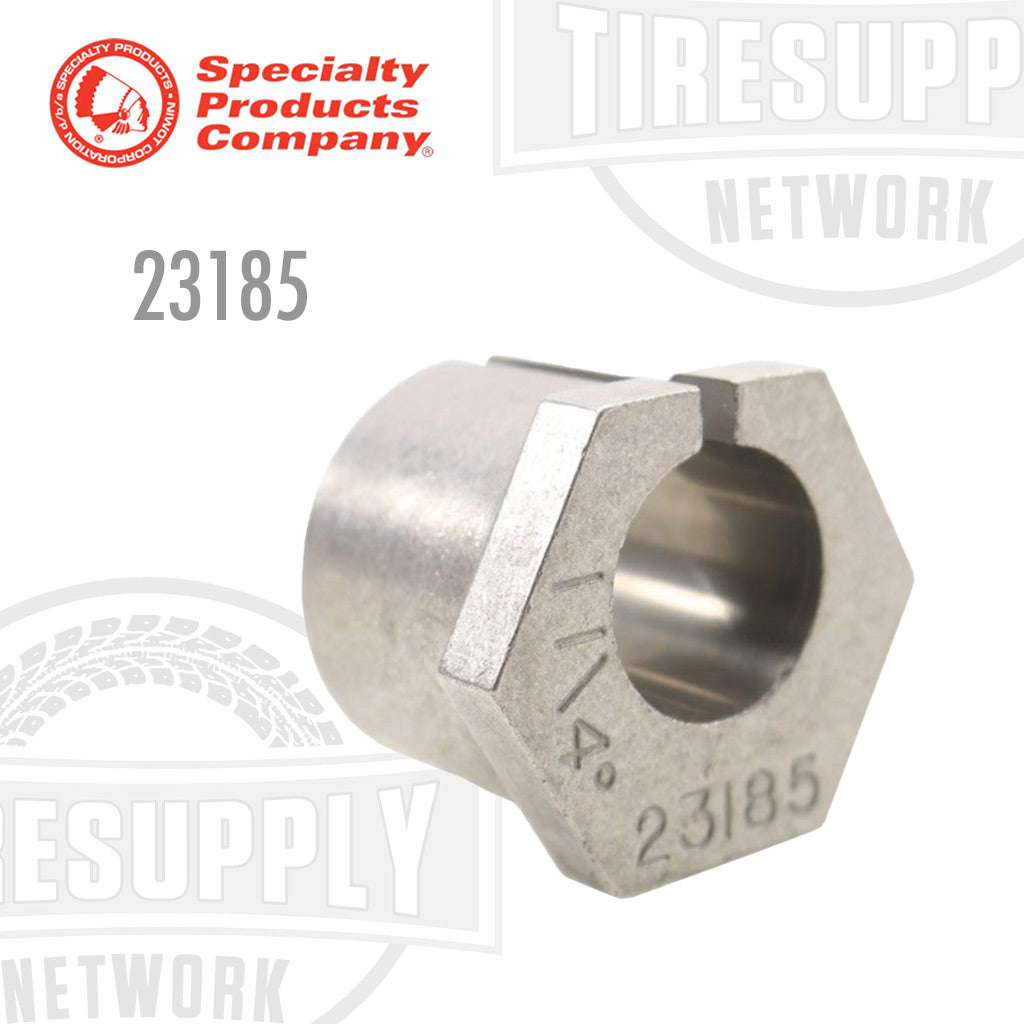 A silver-colored camber/caster sleeve with the product number 23185, displayed against a white background with the Tire Supply Company logo and the text '23185'.
