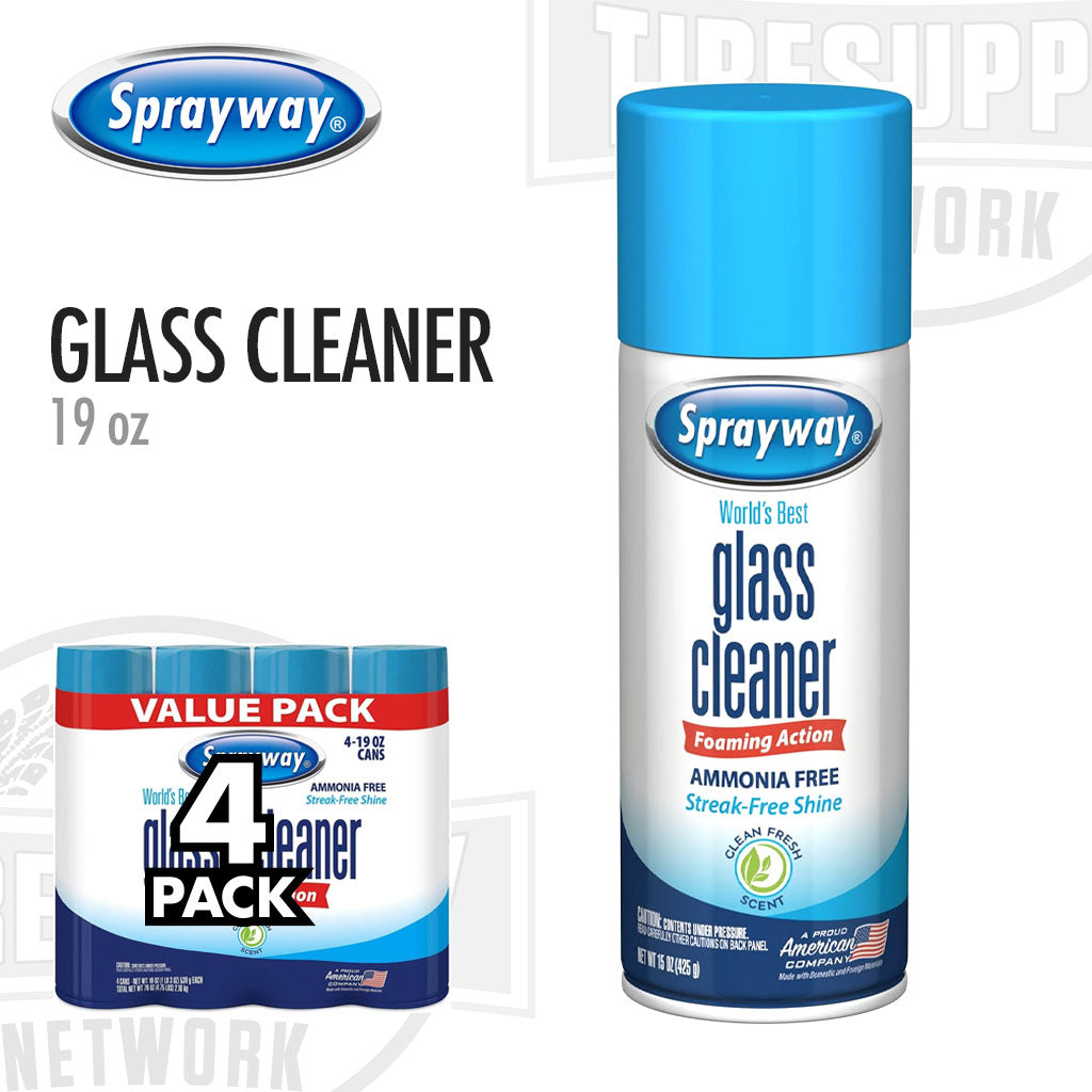 Sprayway 1000000074 | Ammonia-Free Foaming-Action Aerosol Spray Glass Cleaner 4-Pack of 19 oz Cans