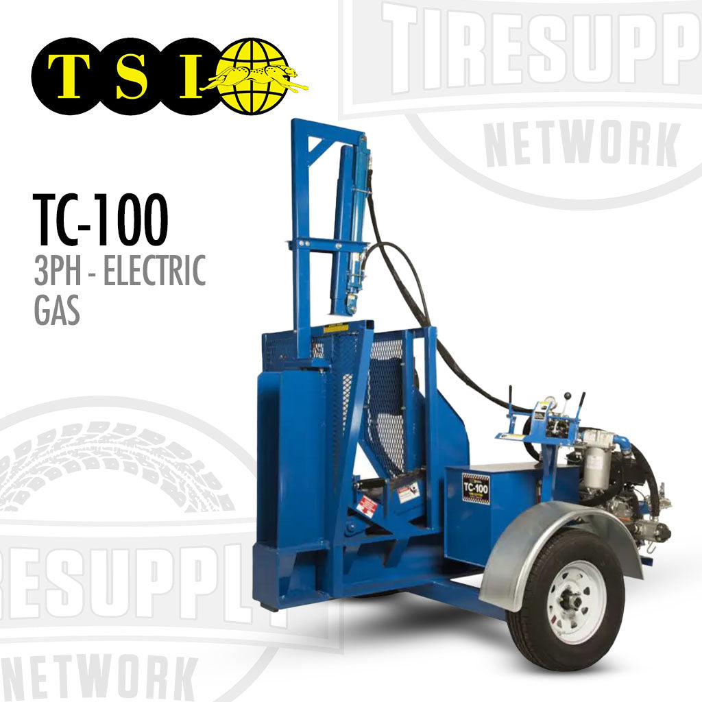 TSI TC-100 tire cutter, 3PH electric or gas