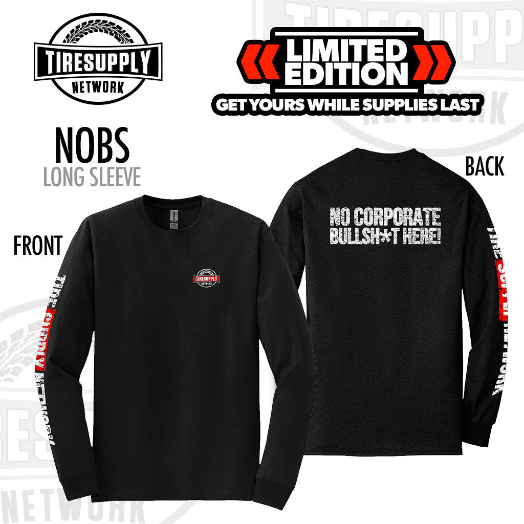 🎁 Tire Supply Network | LS-Shirt NOBS Black - Choose Size (TSN-NOBSLS*) (100% off)