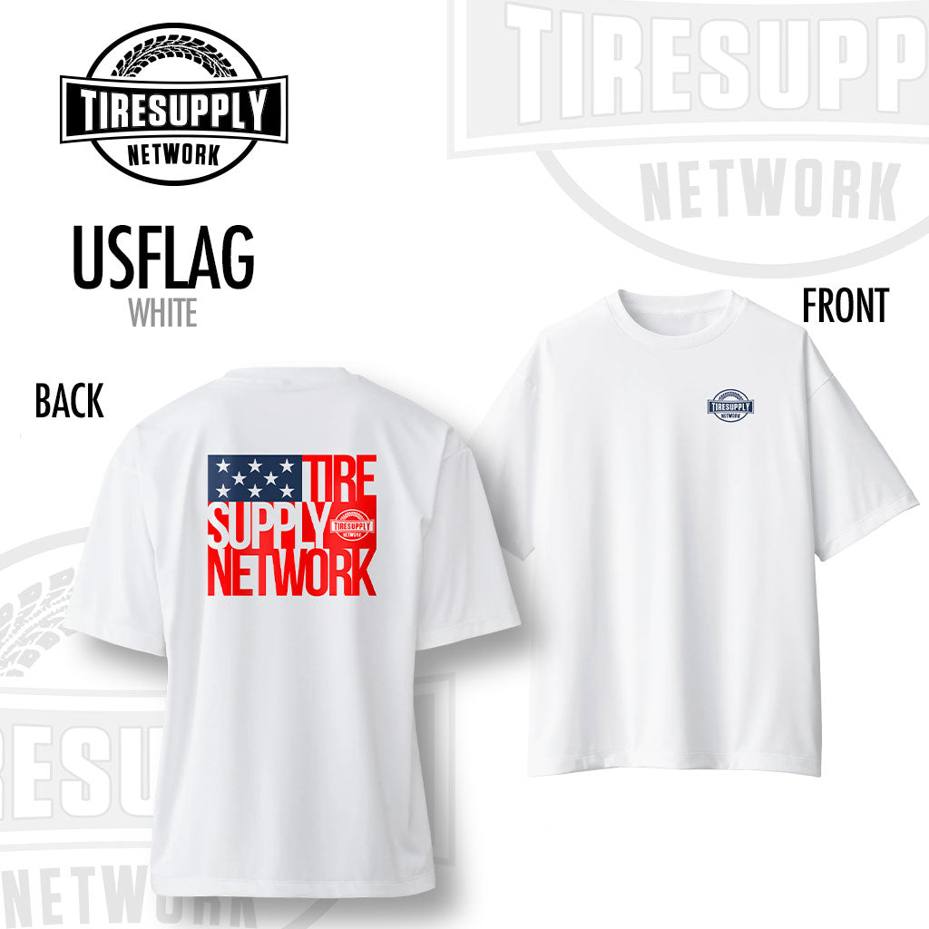 Tire Supply Network | T-Shirt USFLAG White - Choose Size (TSN-USFLAG*)