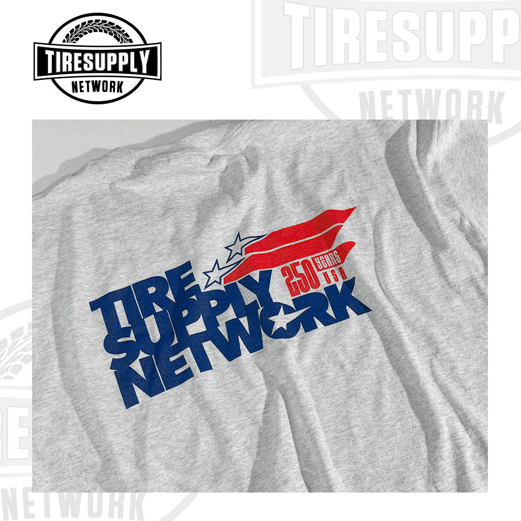 Tire Supply Network | T-Shirt "USA 250" Ash Gray - Choose Size (TSN-250*)