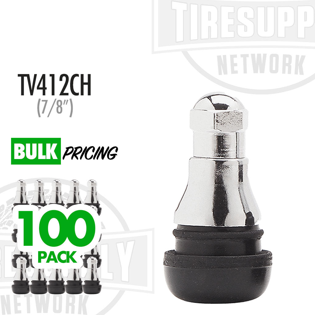 7/8" Chrome Sleeve Rubber Snap-In Valve Stem (TV-412CH*)