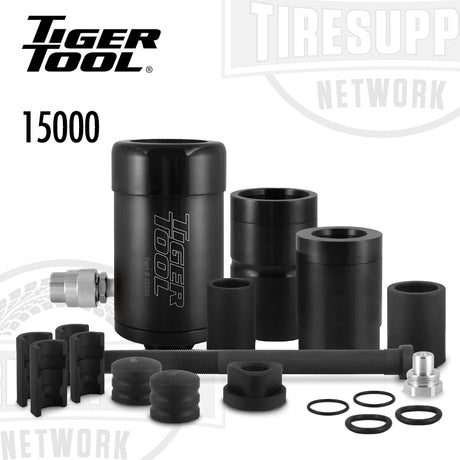 Black cylindrical tools with 'Tiger Tool' branding on a white background. 15000.
