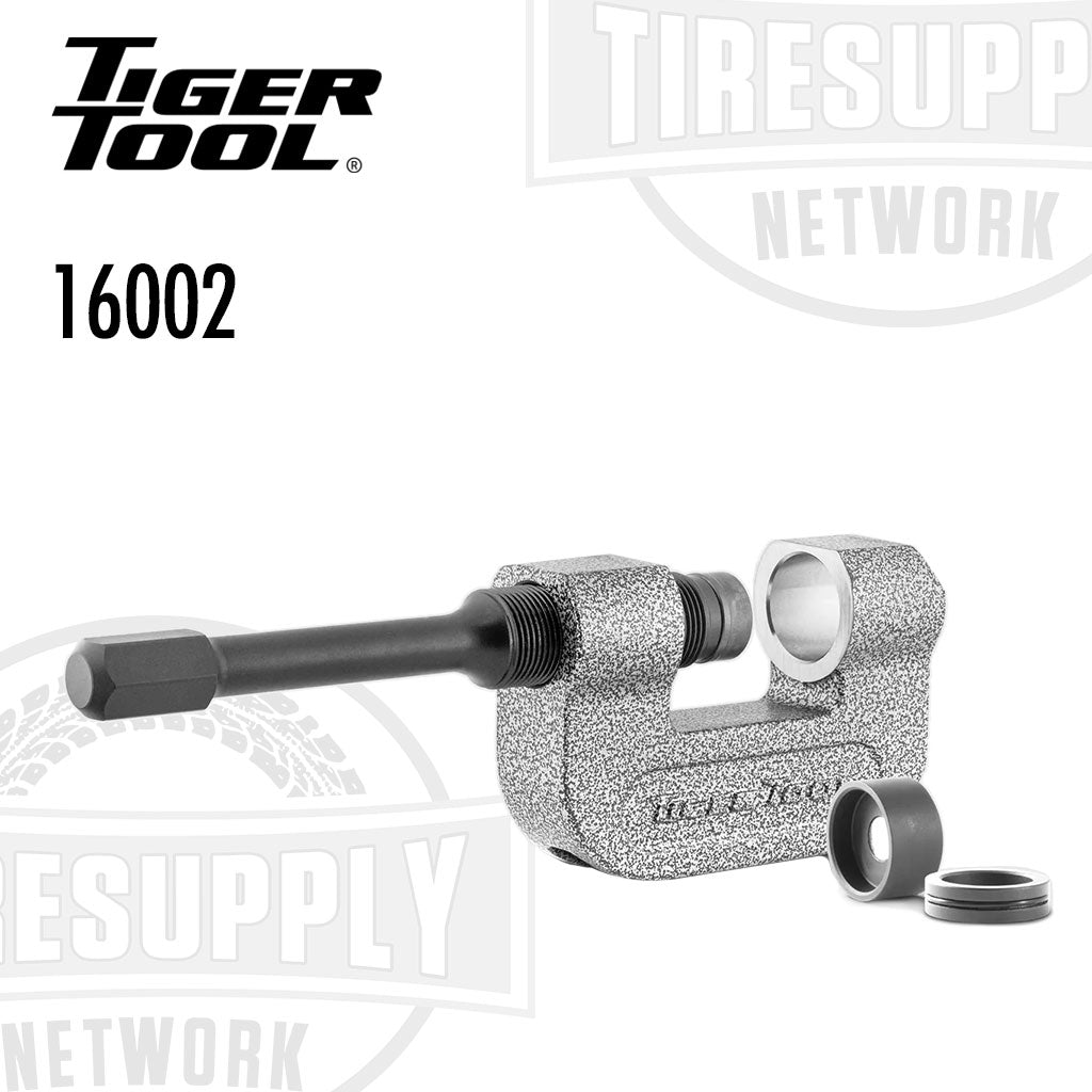 Tiger Tool pipe cutter with branding on a white background. 16002