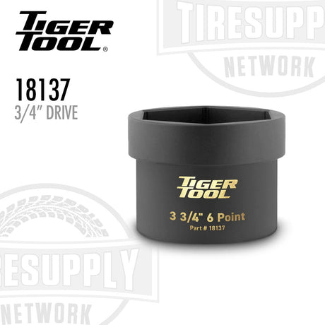 Black tool socket with 'Tiger Tool' branding on a white background. 18137