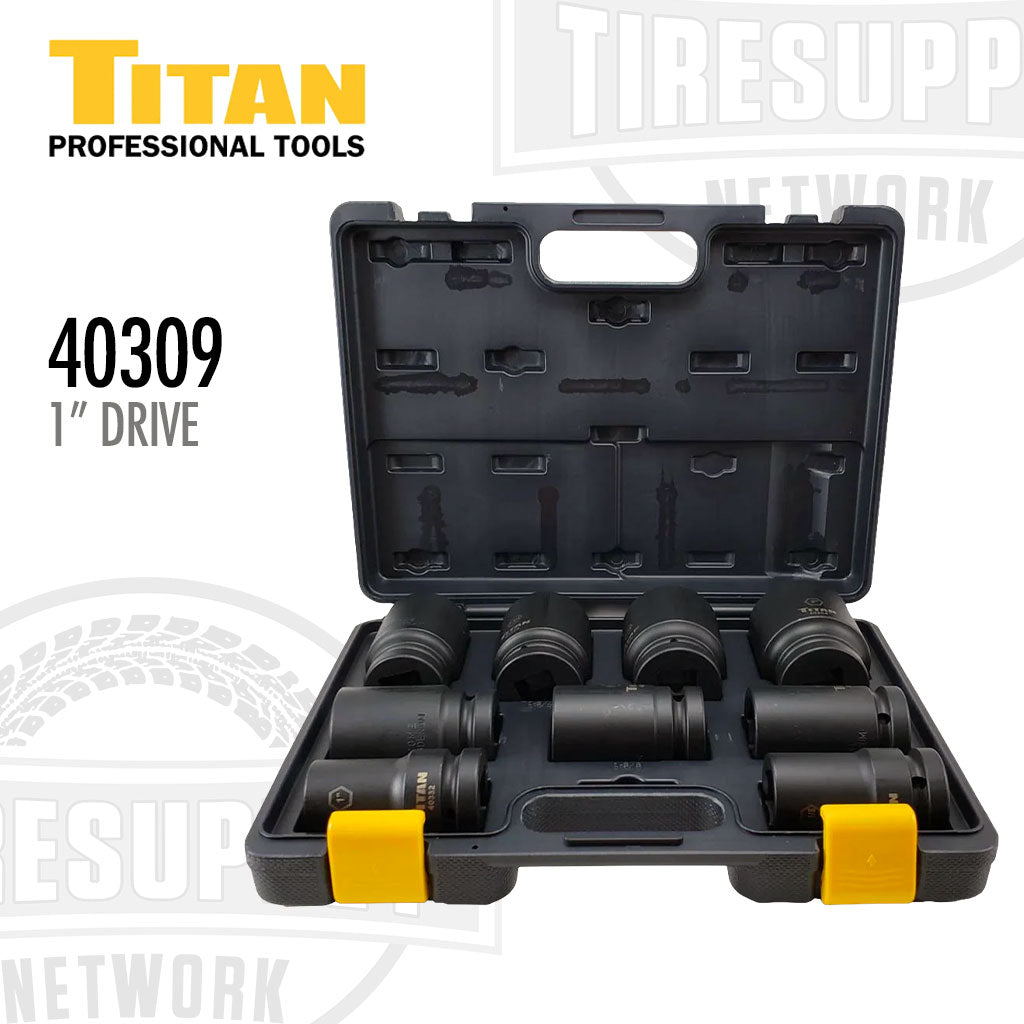 Titan Tools 40309 | 1″ Drive 6-Point 9-Piece SAE Deep Impact Socket Set
