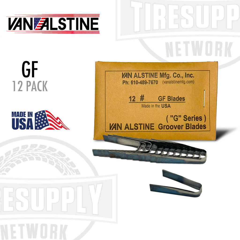 Van Alstine | G (Series) Flat Bottom Grooving Blades, 12 Per Pack - Choose Size (GF*)