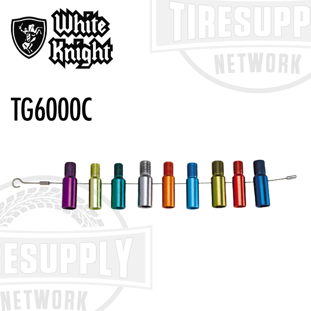 White Knight | 9-Piece Color-Coded Lug Nut & Wheel Stud Thread Gauge Checker (TG6000C)