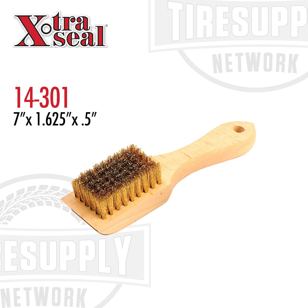 Wooden brush with metal bristles on a white background with Xtra Seal branding. 14-301