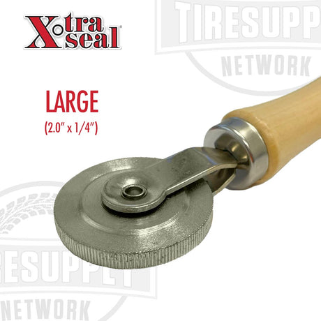 Metal tool with wooden handle labeled 'Xtra Seal' on a white background. Large 2.0" x 1/4"