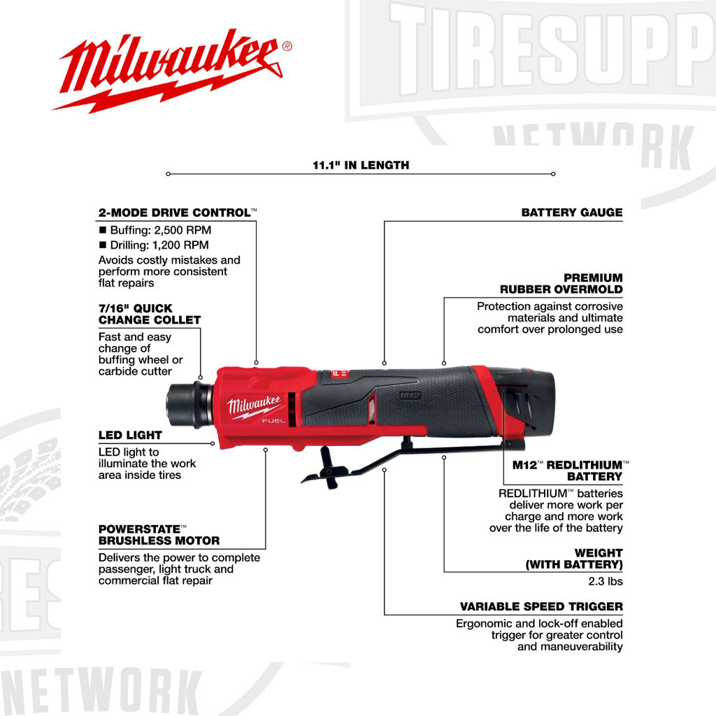 Milwaukee | M12 FUEL Low Speed Tire Buffer Kit (MLW2409-22)
