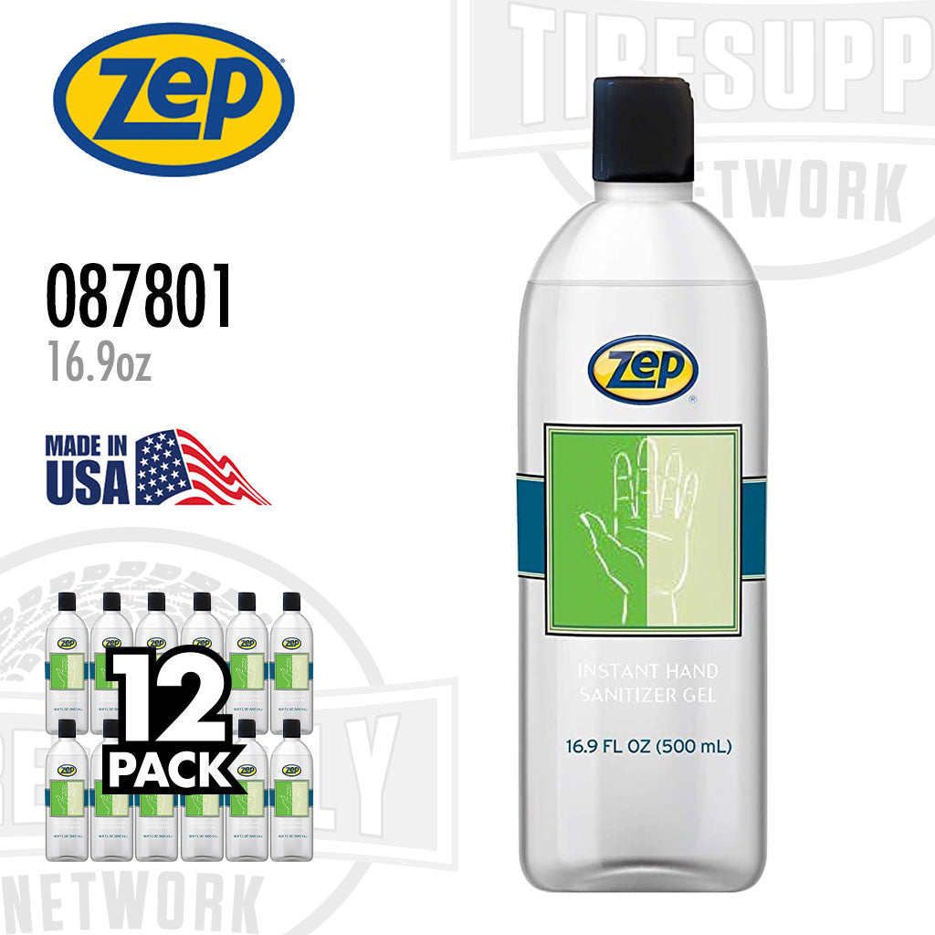 Zep 087801 | Instant Hand Sanitizer Gel 16.9oz 500mL Bottle - Single or Case of 12