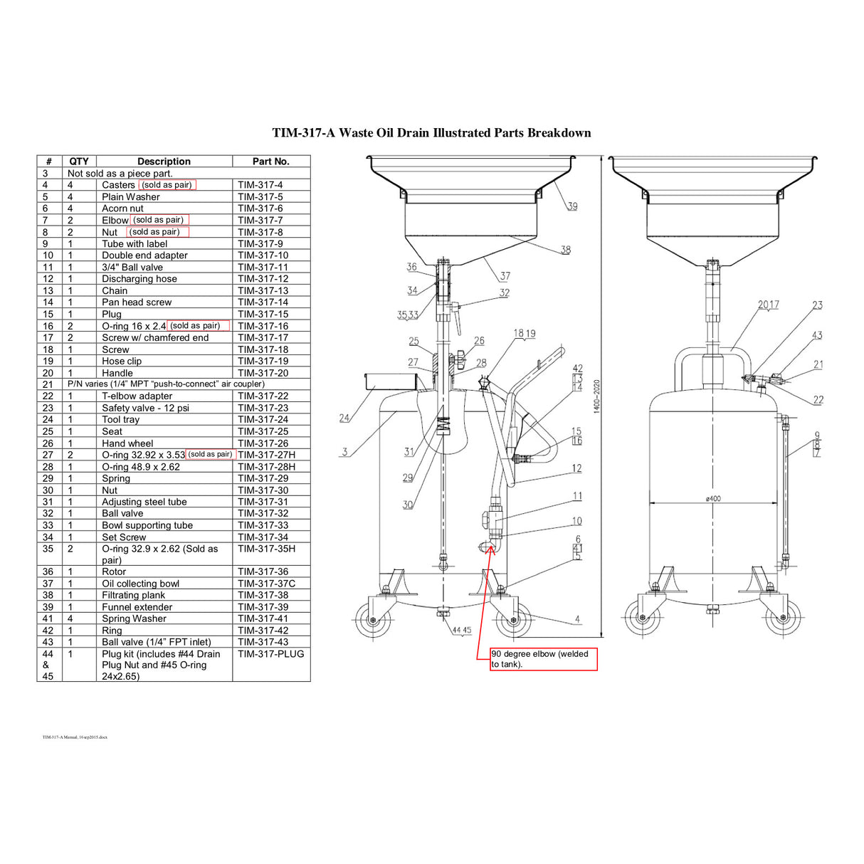 American Lube TIM-317-37C | Bowl Assembly For TIM-317-A Oil Drain