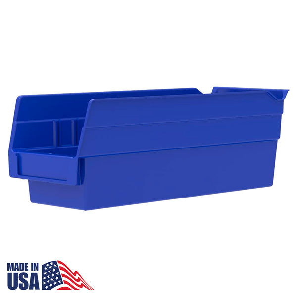 Akro-Mils 30130 Plastic Nesting Shelf Bin Box, (12-inch x 6-1/2-Inch x 4-Inch), Blue, (12-Pack)