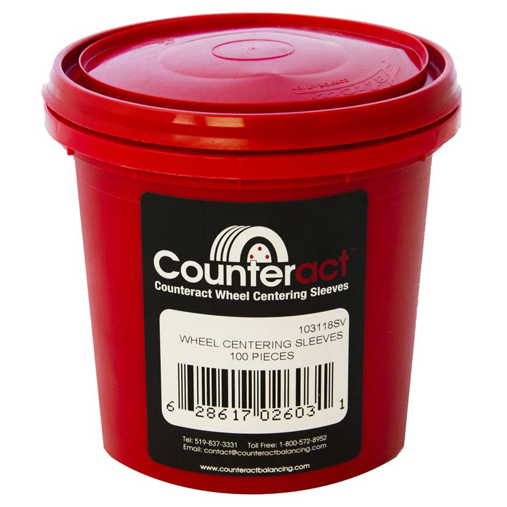 Counteract | Wheel Centering Sleeves for 22mm Studs 100-Pack Fleet Bucket (WCS-C)