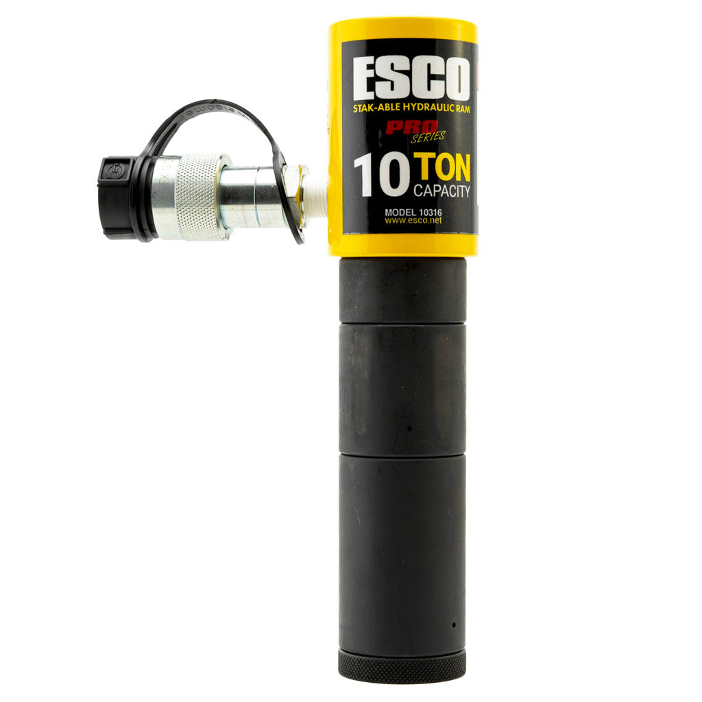 ESCO | Stak-Able 10 Ton Hydraulic Ram Kit with 1″, 2″, and 3″ Extensions (10316)
