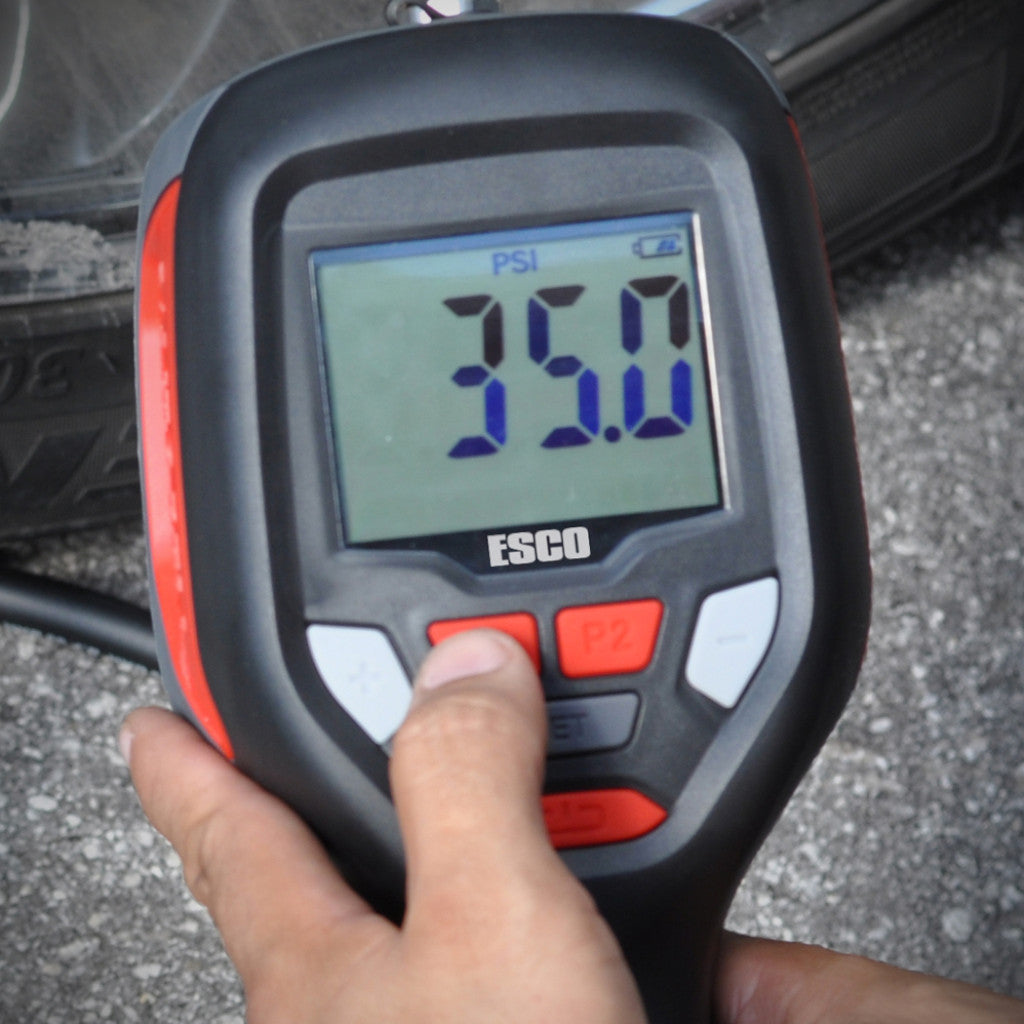 ESCO | K Rechargeable Automatic Digital LCD 4-Way Tire Inflator Gauge (10963)