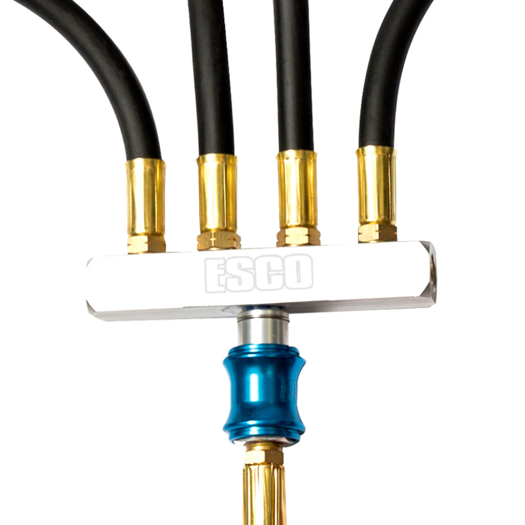 ESCO | 4-Way Manifold and 4 Hoses - 6′ Length with Clip-On Air Chucks (10966)