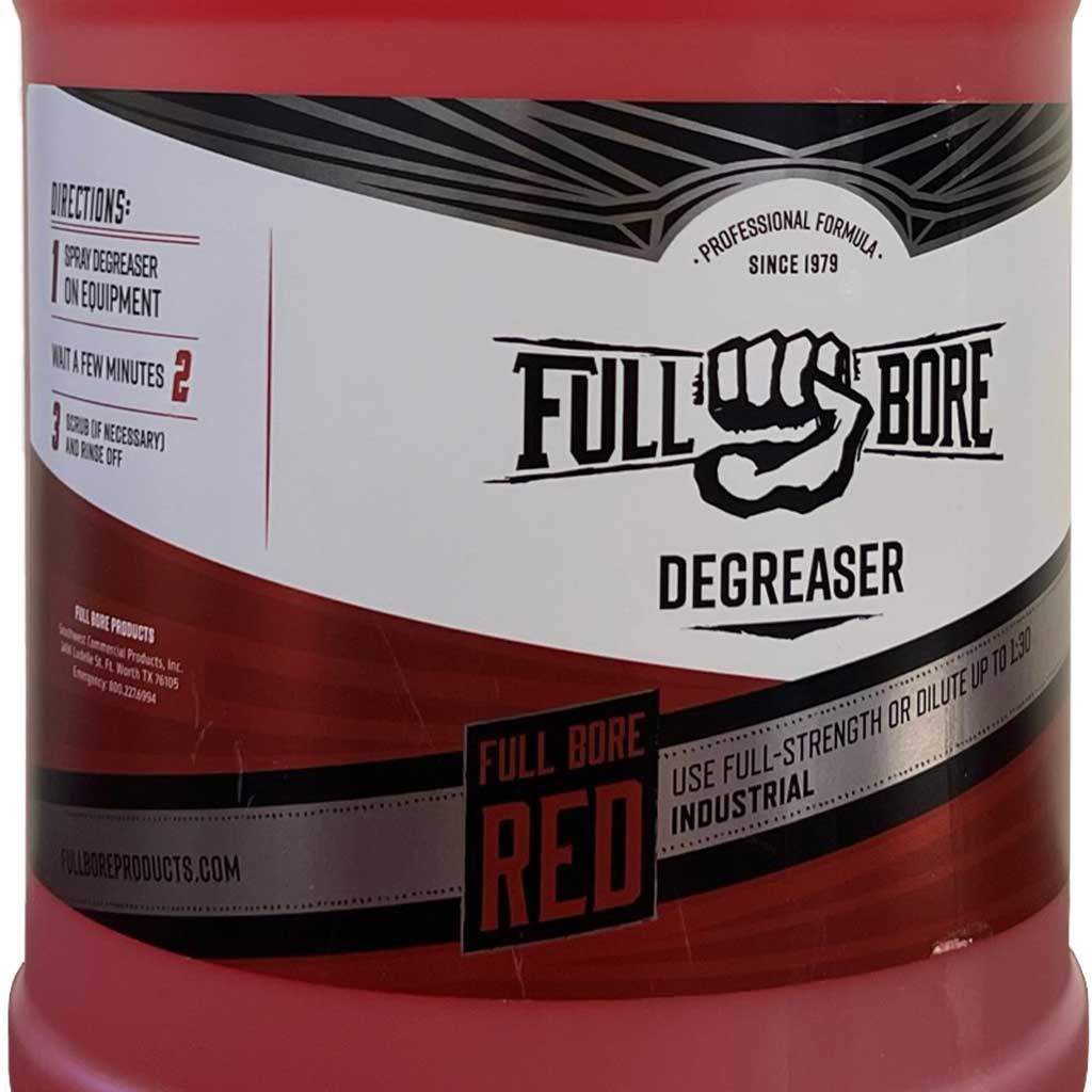 Full Bore | Water-Based Concentrated Industrial Strength Red Degreaser 1 Gallon Jug (FBR-1GAL)