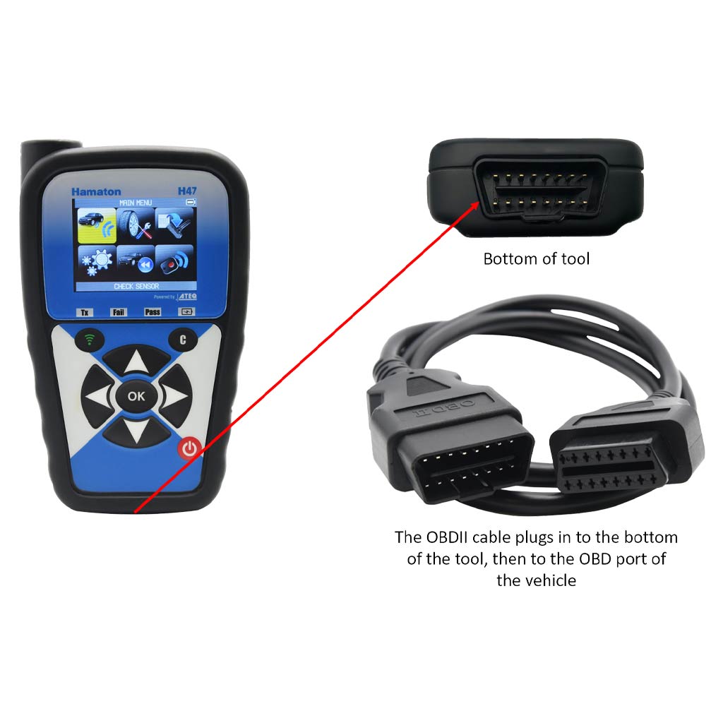Hamaton | Bundle with H47 TPMS Tool, OBDII Cable, Qty 20 U-Pro Hybrid 2.5 Dual-Frequency Sensors (HAM-B034)