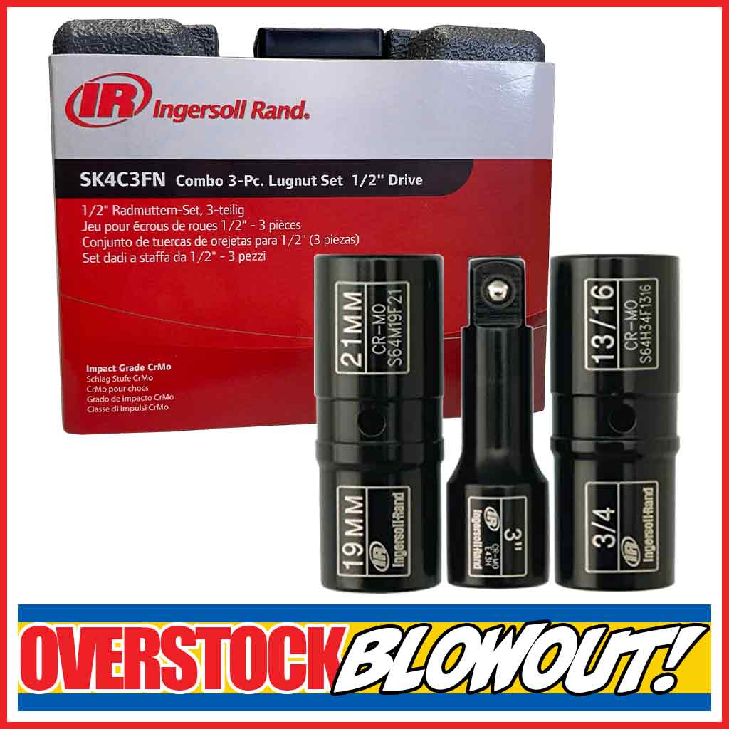 Ingersoll Rand | 1/2″ Drive Impact Flip Socket 3-Piece Lugnut Service Set (SK4C3FN)