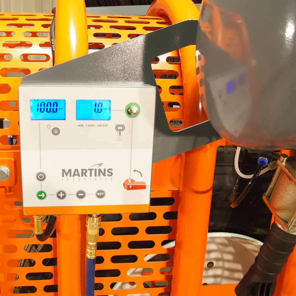 Martins | 6-Bar All-In-One Tire Inflation Pit Stop with Tire Cage & Bead Seater (MIC-6HD-IPS)