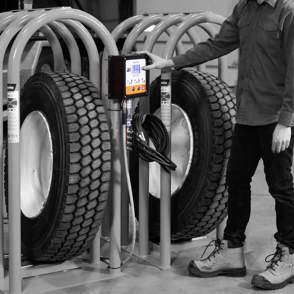 Martins | 4WAY Flatematic 4-Outlet Wall-Mounted Automatic Tire Inflator with Hoses (MW-60-4WAY)