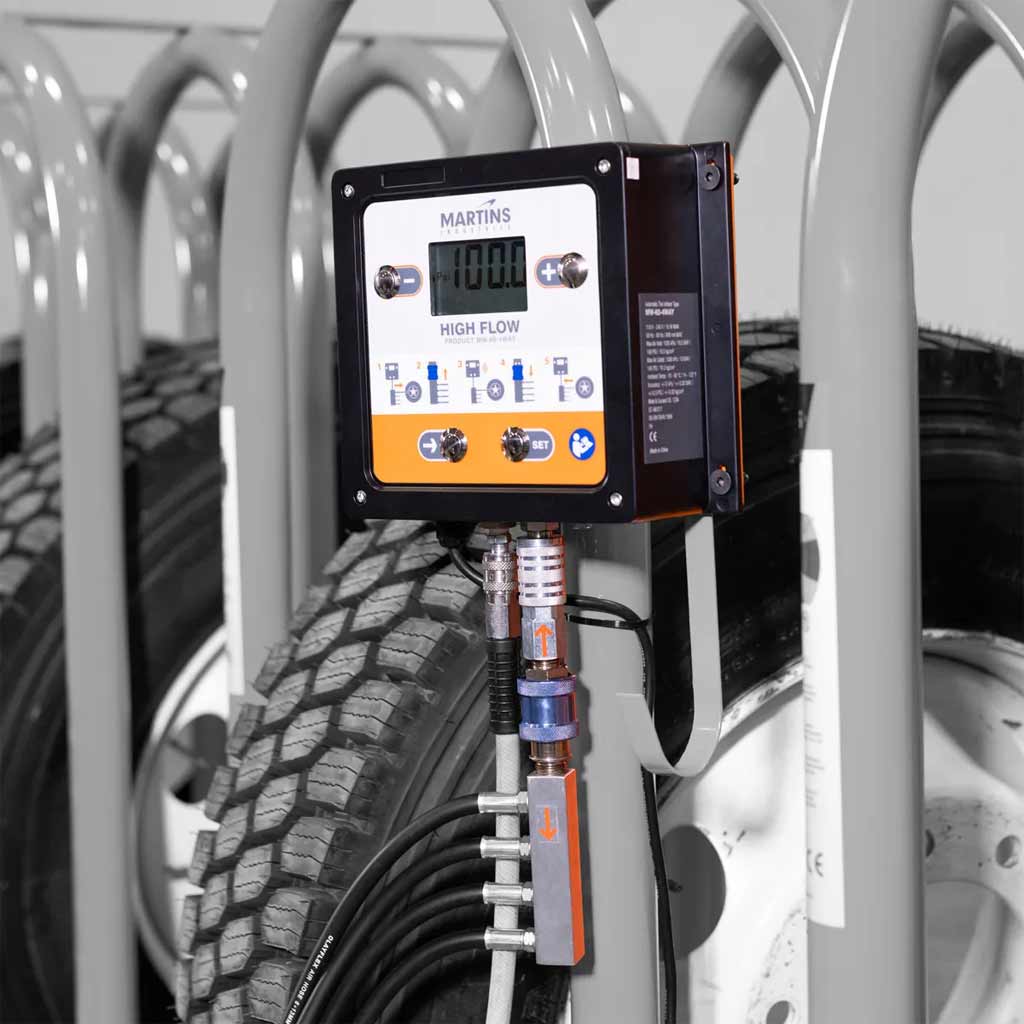 Martins | 4WAY Flatematic 4-Outlet Wall-Mounted Automatic Tire Inflator with Hoses (MW-60-4WAY)
