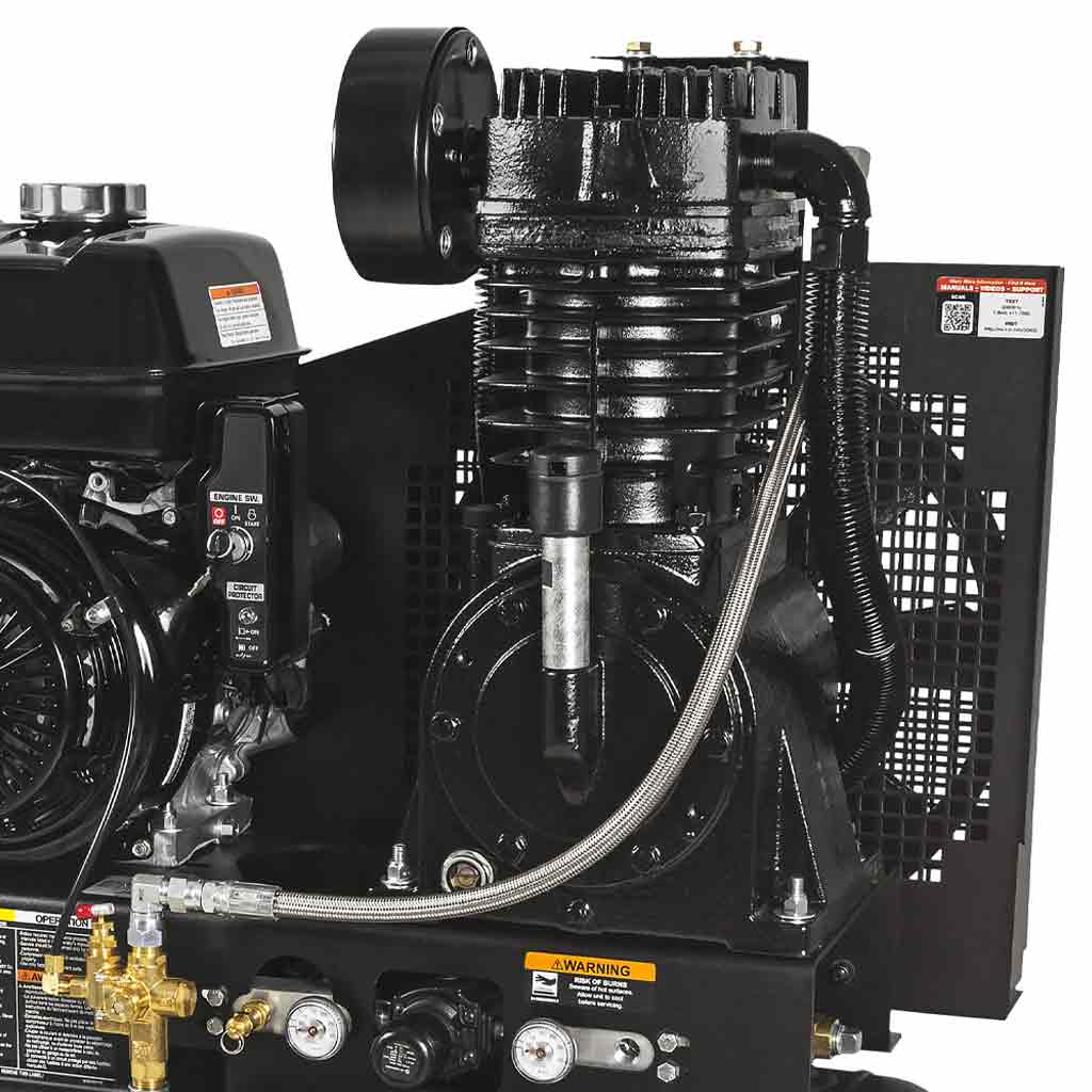 Mi-T-M | Two Stage Gas-Driven 30-Gallon Tank-Mounted Air Compressor with Honda Motor (ABS-13H-30H)