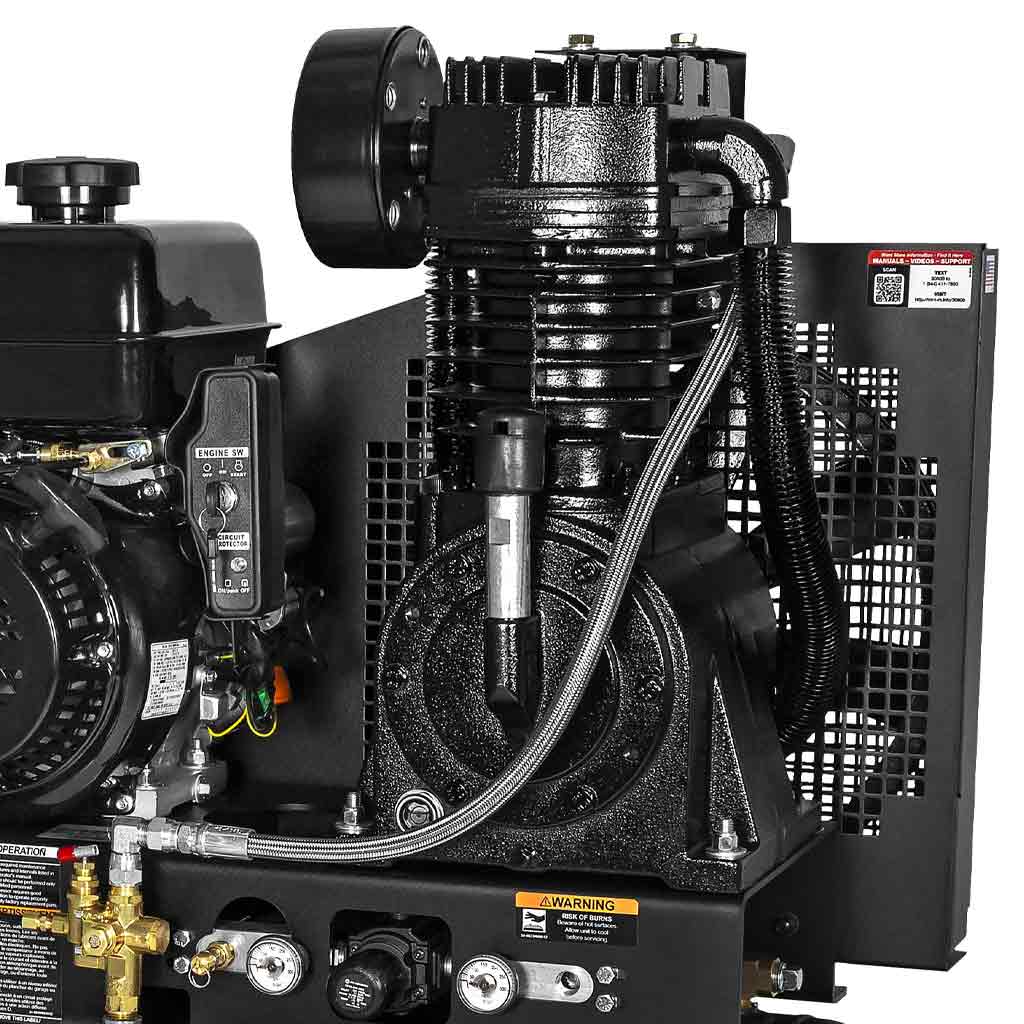 Mi-T-M | Two-Stage Gas-Driven 30-Gallon Tank-Mounted Air Compressor (ABS-14M-30H)