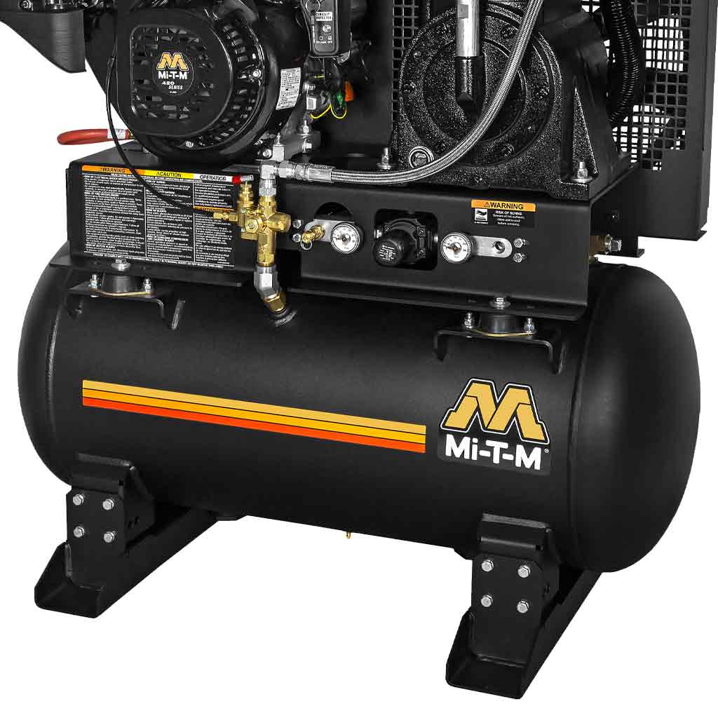 Mi-T-M | Two-Stage Gas-Driven 30-Gallon Tank-Mounted Air Compressor (ABS-14M-30H)