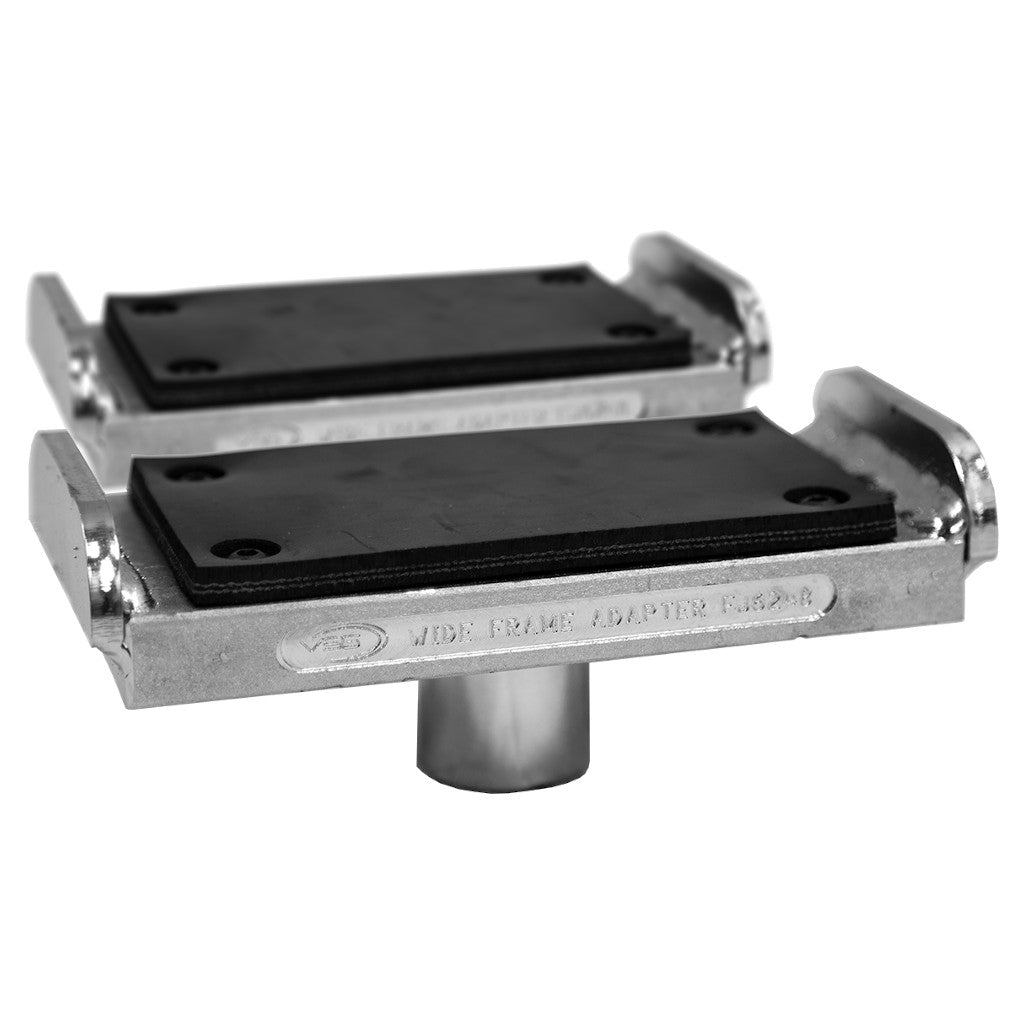 A 3-Stage Arm Adapter Kit for GM Trucks, featuring a silver metal plate with black adapters on each side.
