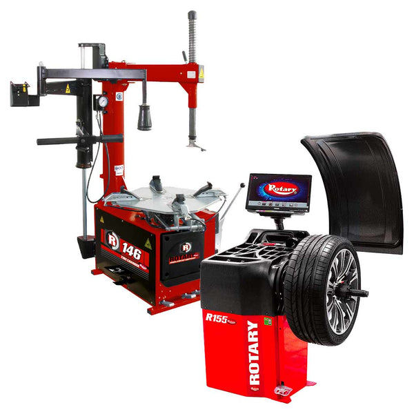 Rotary | Professional Combo: R146RP Swing Arm Tire Changer w/ Helper Arm &  R155 Pro 3D Wheel Balancer (RW146155C)