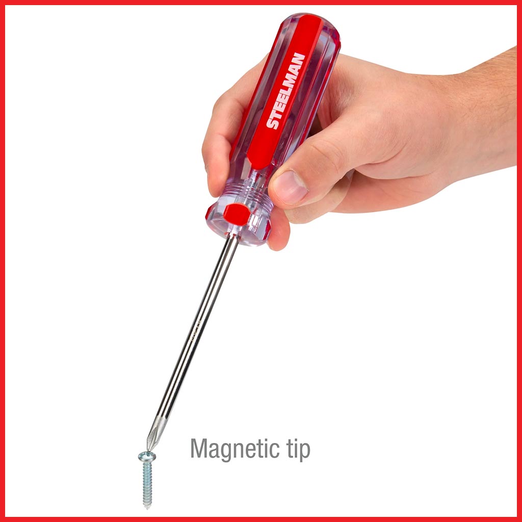 Steelman 42051 | Clear Handle Slotted and Phillips 16-Piece Screwdriver Set