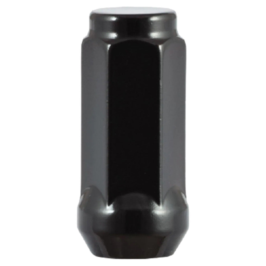 White Knight | Black XL Bulge Acorn 3/4″ Hex Lug Nut - Thread Size 14mm x 1.50 - Box of 30 (1909XLBK)