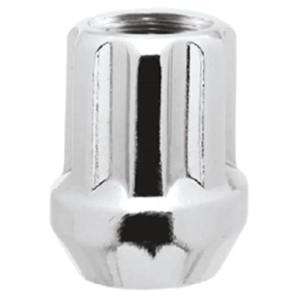White Knight | Chrome Open-End Duplex Spline Acorn Lug Nut - Thread Size 14mm x 1.50 - Box of 50 (3809-1D)