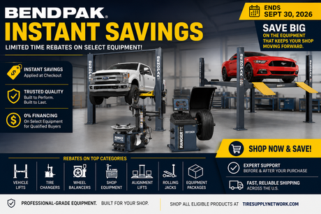 BendPak Rebates & Instant Savings 2026: Save Big on Lifts, Tire Equipment & Shop Tools
