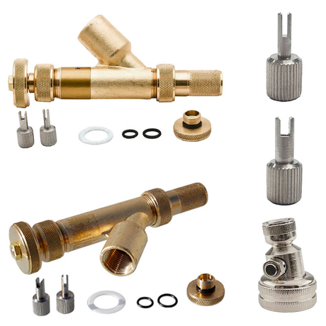 Haltec 310 Valve Adapter Gun, Haltec FP-134 Large Bore Core Remover, Haltec FP-137 Standard Core Remover, Haltec N-1091 Water Adapter 