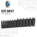 Grey Pneumatic | 1/2" Drive Deep Length Impact Set - Standard (1312D)