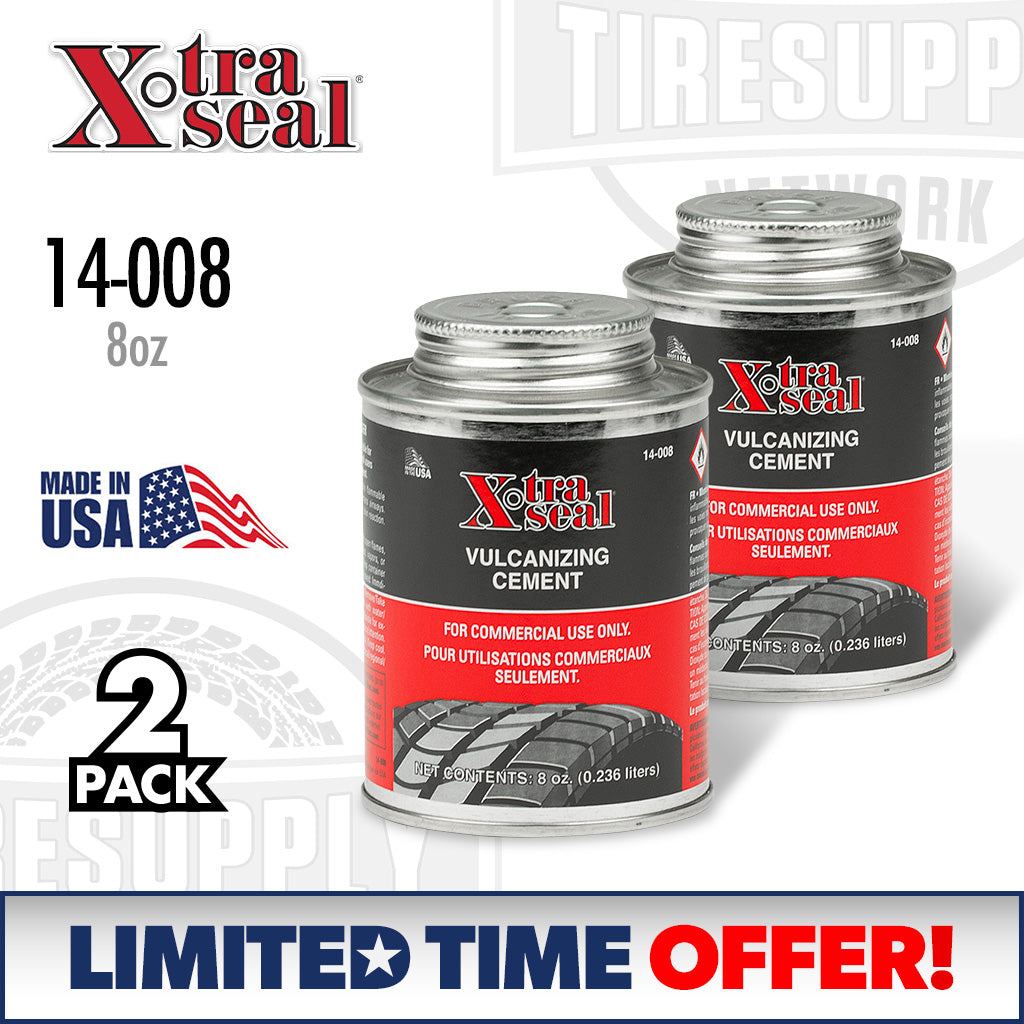 Xtra Seal 14-008 | 2-Pack Chemical Vulcanizing Tire Repair Cement 8oz Can