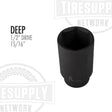 A black 1/2 inch drive deep impact socket with 15/16 inch size displayed on it. 230D