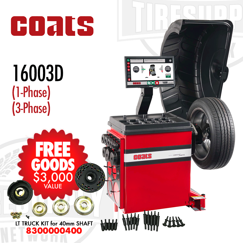 Coats 1600 | 3D Direct Drive Wheel Balancer - 1-Phase or 3-Phase