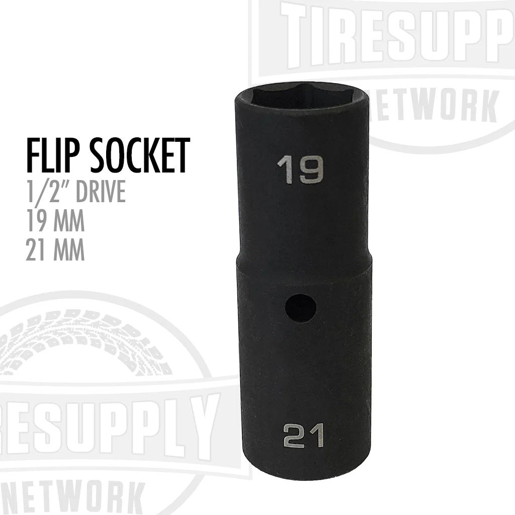 1/2″ Drive 19mm x 21mm Impact Flip Socket - Deep Thin Wall (2708