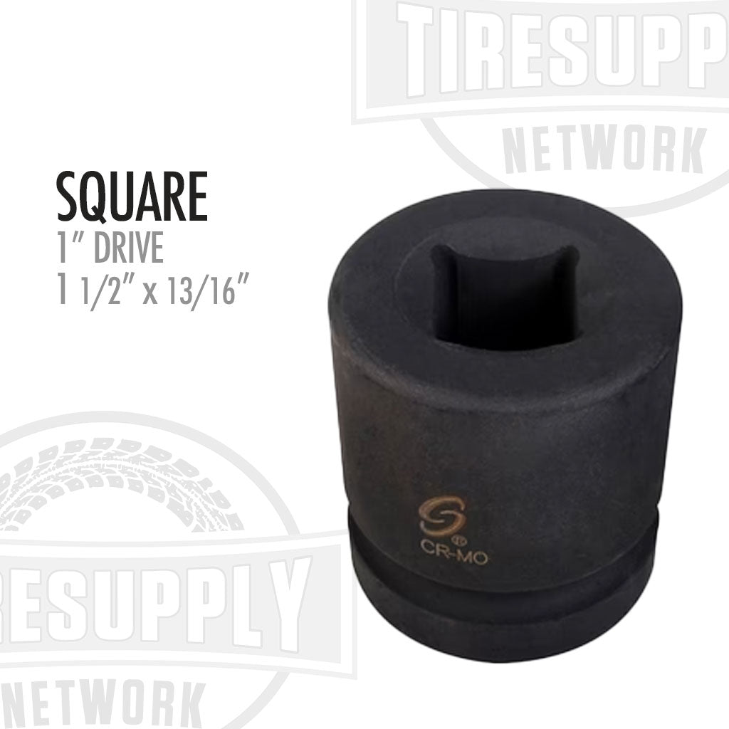 1″ Drive 1 1/2″ x 13/16″ Impact Socket - Square (5826C)