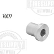 A silver-colored metal bushing part labeled with '70077' on the Ford logo background.