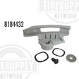 A gray high-spoke nylon head kit for tire changing, including mounting and demounting heads, washers, and a screw. 8184432