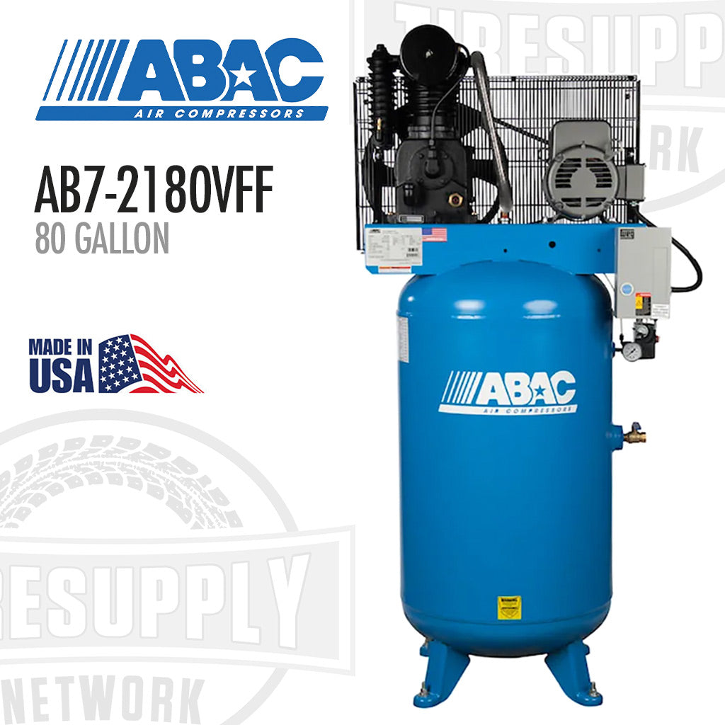 ABAC | Two-Stage 7.5HP, 80 Gallon Air Compressor Full Feature - Vertical (AB7-2180VFF)