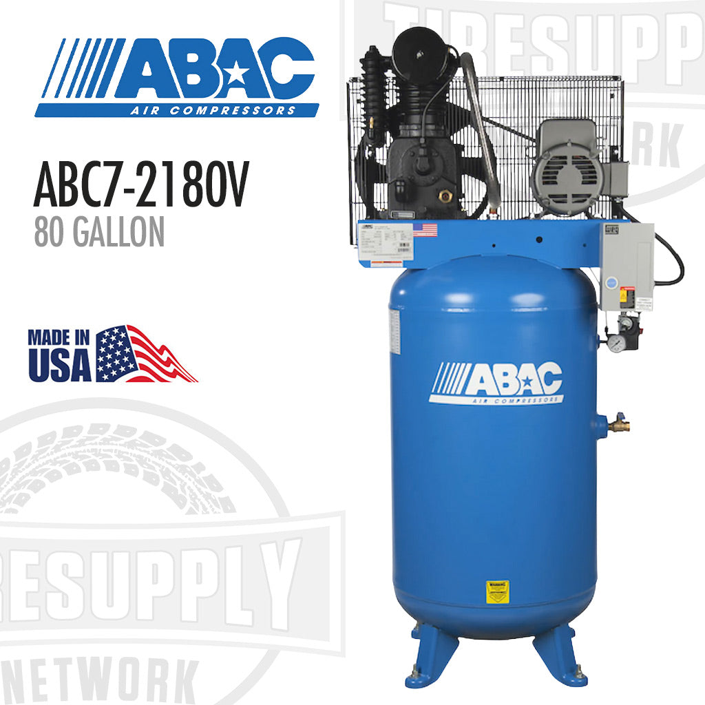 ABAC ABC7-2180V Air Compressor, 80 gallon, vertical, made in USA