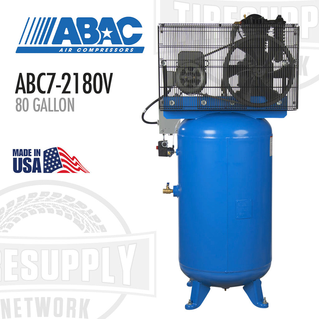 ABAC ABC7-2180V | Two Stage 7.5HP, 80 Gallon Air Compressor - Vertical